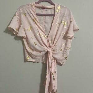 Buddy love star printed tie blouse